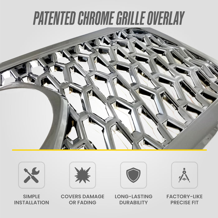 Patented ABS493 chrome grille overlay features for 2019 Toyota Tacoma TRD
