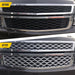 Before and after ABS494 chrome grille overlay on 2017 Chevrolet Suburban