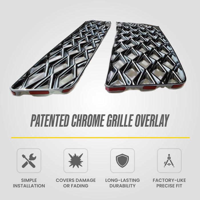 Patented ABS494 chrome grille overlay features for 2015 Chevrolet Suburban