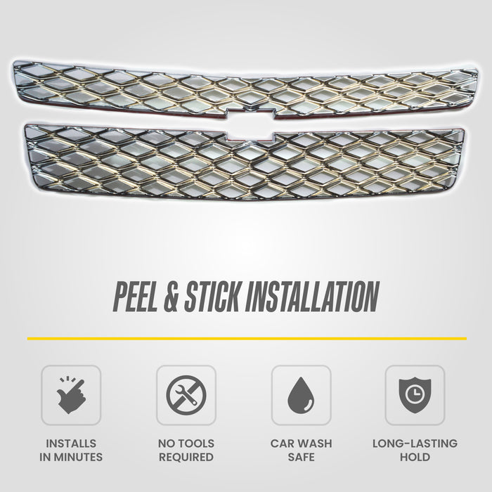 Peel and stick installation - ABS494 chrome grille overlay for 2016 Chevrolet Suburban