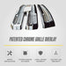 Patented ABS496 chrome grille overlay features for 2021 GMC Sierra 1500