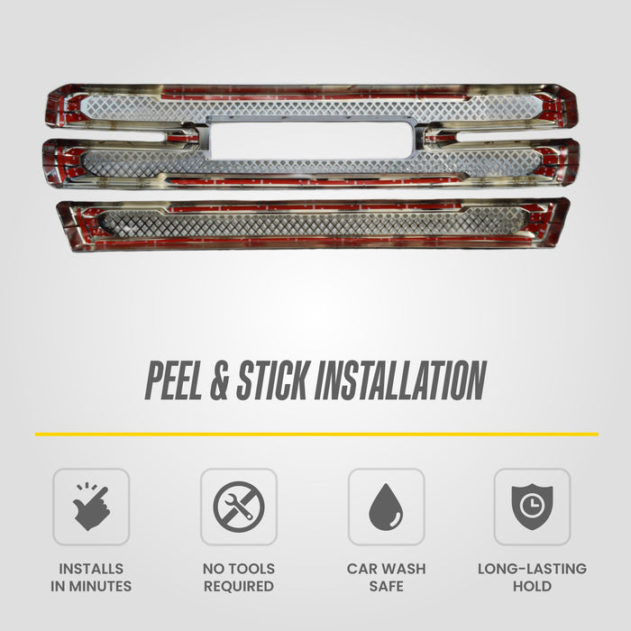 Peel & stick installation - ABS496 grille overlay for 2020 GMC Sierra 1500