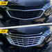 Before and after ABS502 chrome grille overlay on 2019 Chevrolet Equinox