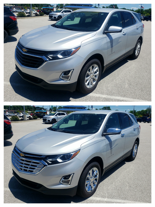 abs502 chrome grille overlay before and after for chevy traverse