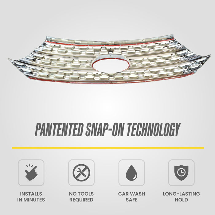 Snap-on installation - ABS505 chrome grille overlay for 2023 Ford Explorer