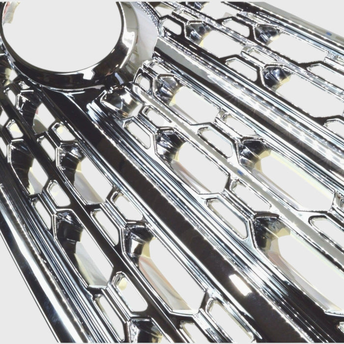 abs505 chrome grille overlay close up for ford