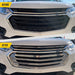 Before and after ABS507 chrome grille overlay on 2018 Chevrolet Traverse