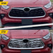 Before and after ABS518 chrome grille overlay on 2021 Toyota Highlander
