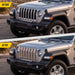Before and after: Jeep Wrangler factory look vs ABS522 chrome grille overlay