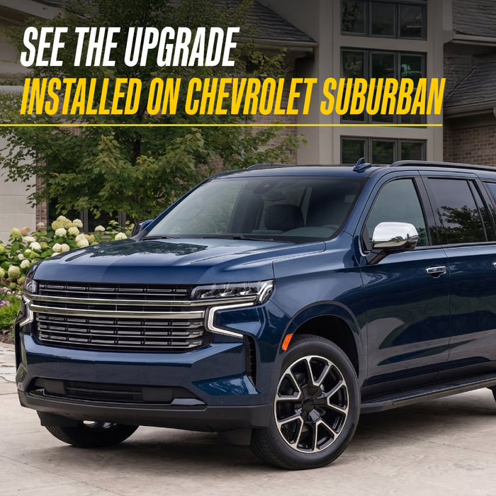 2021 Chevrolet Suburban with Trim Illusion ABS523 Chrome Grille Overlay installed