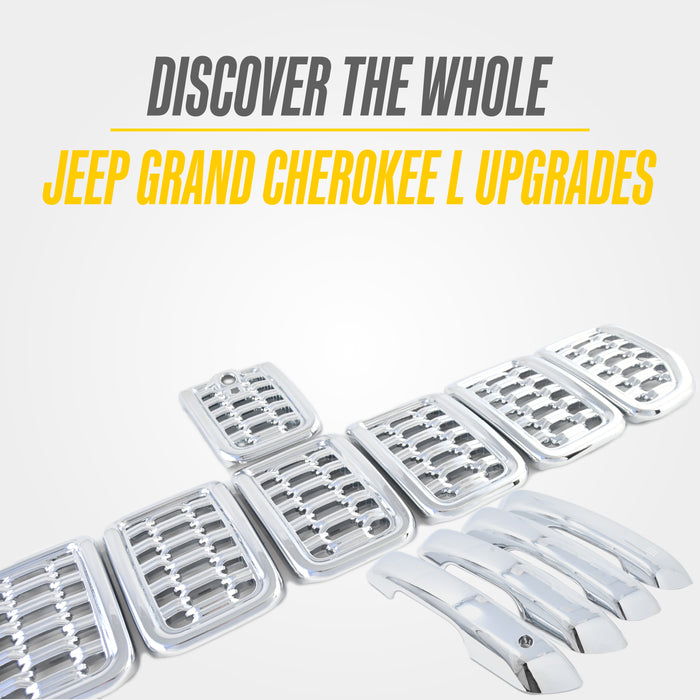Matching Trim Illusion chrome upgrades for the 2022 Jeep Grand Cherokee L