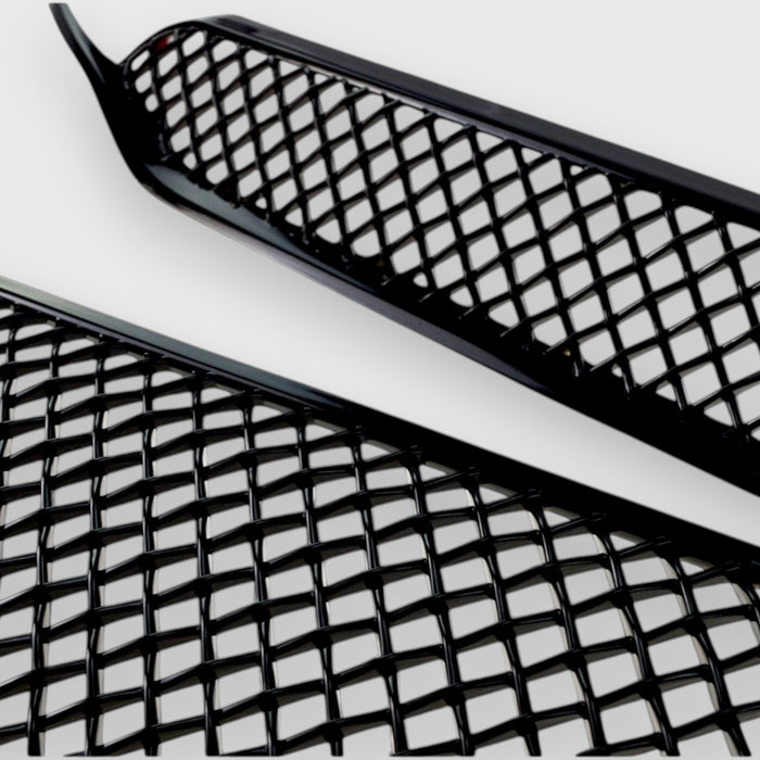 ABS6455BLK chrome delete mesh grille overlay close view chevy