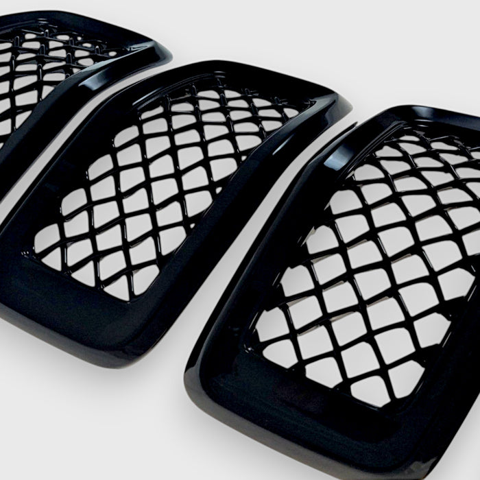 ABS6473BLK close up chrome delete grille overlay jeep 