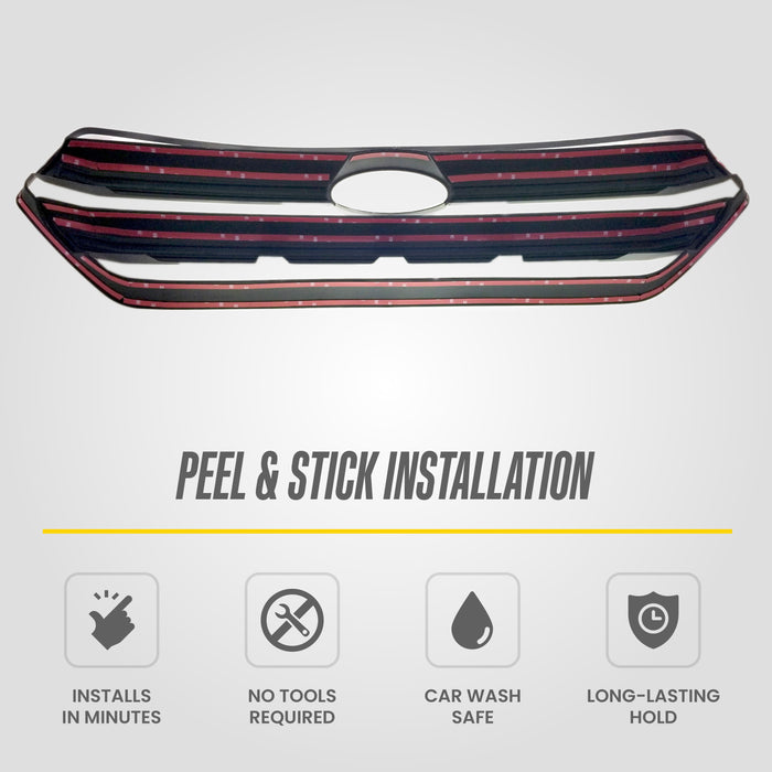 Peel and stick installation - ABS6484BLK gloss black grille overlay for 2018 Ford Escape