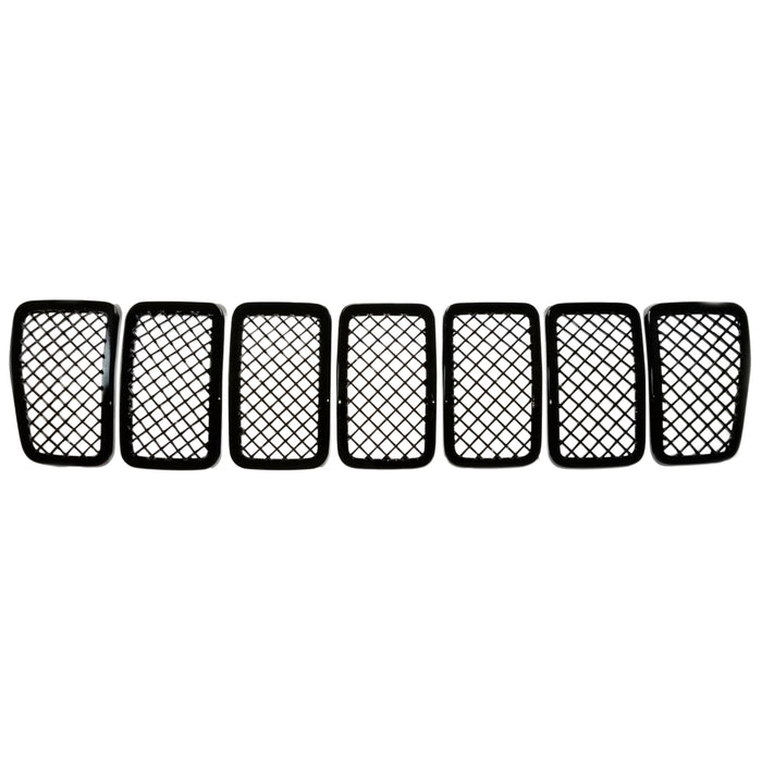ABS6485BLK gloss black grille overlay for 2019 Jeep Cherokee
