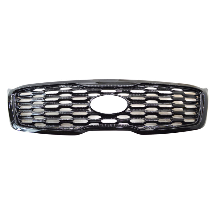 ABS6488BLK 1-piece gloss black grille overlay for 2020 Kia Sorento