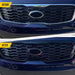 Before and after ABS6488BLK gloss black grille overlay on 2019 Kia Sorento