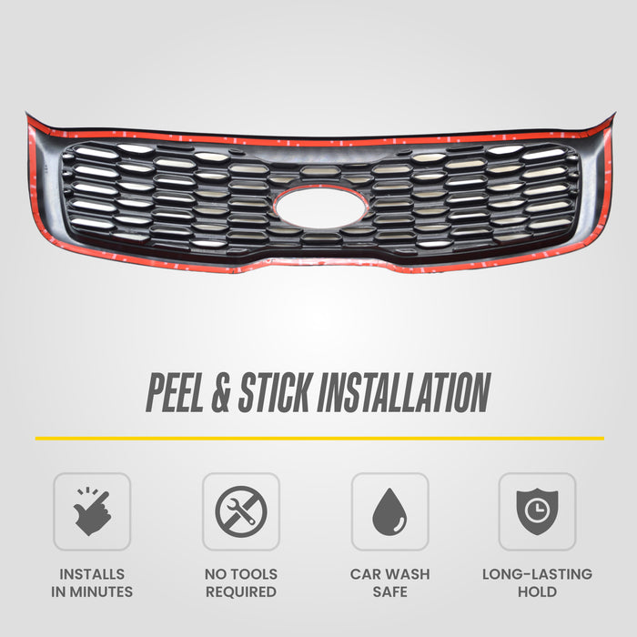 Peel & stick installation - ABS6488BLK grille overlay for 2020 Kia Sorento