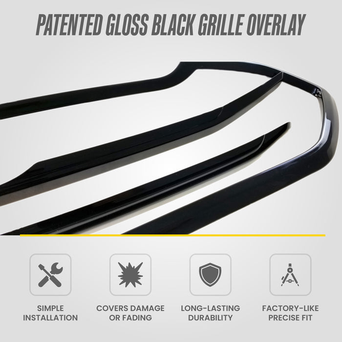 Patented ABS6492BLK gloss black grille overlay for 2018 Ford EcoSport
