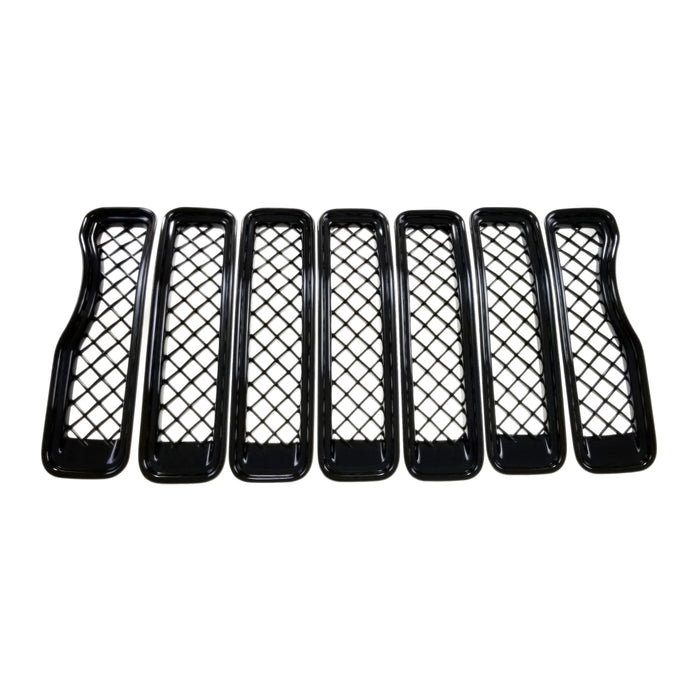 ABS6495BLK gloss black grille overlay for 2020 Jeep Wrangler
