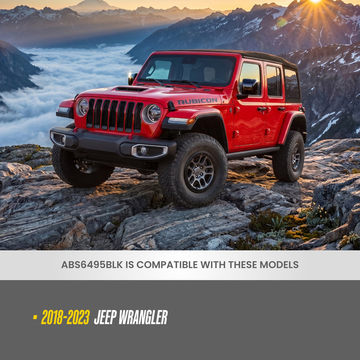 ABS6495BLK compatibility - fits 2018-2023 Jeep Wrangler