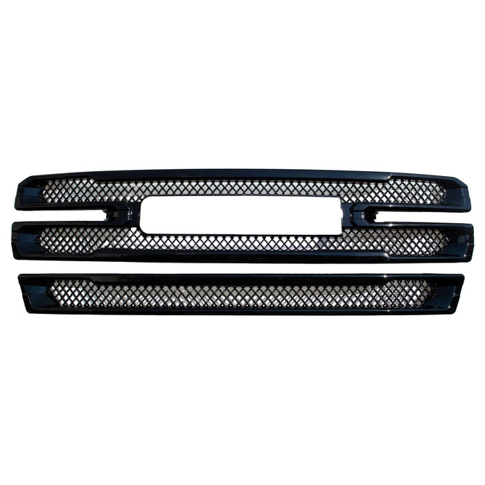 ABS6496BLK gloss black grille overlay kit for 2021 GMC Sierra 1500