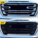 Before and after ABS6496BLK gloss black grille overlay on 2020 GMC Sierra 1500