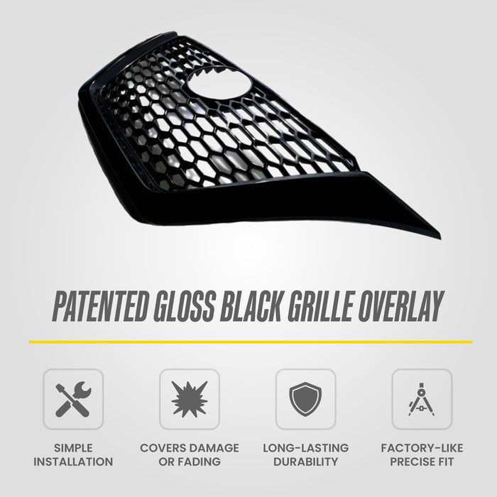 Patented ABS6497BLK gloss black grille overlay features for 2022 Nissan Altima