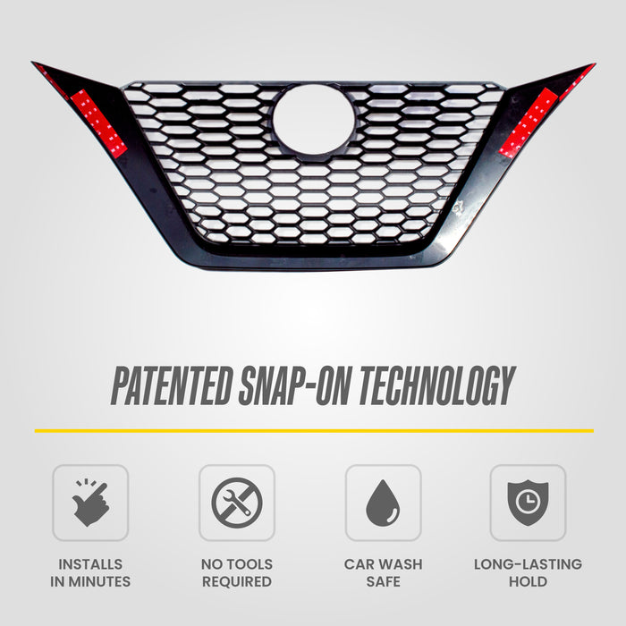 Snap-on installation - ABS6497BLK grille overlay for 2022 Nissan Altima