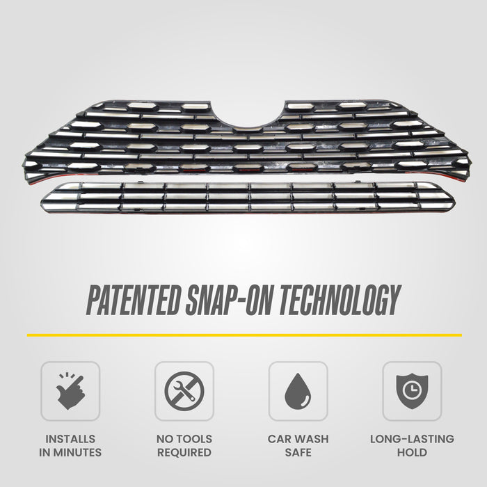 Snap-on installation - ABS6500BLK grille overlay for 2019 Toyota RAV4