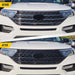 Before and after ABS6505BLK gloss black grille overlay on 2021 Ford Explorer