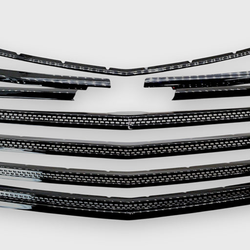 ABS6507BLK chrome delete grille overlay close up chevy