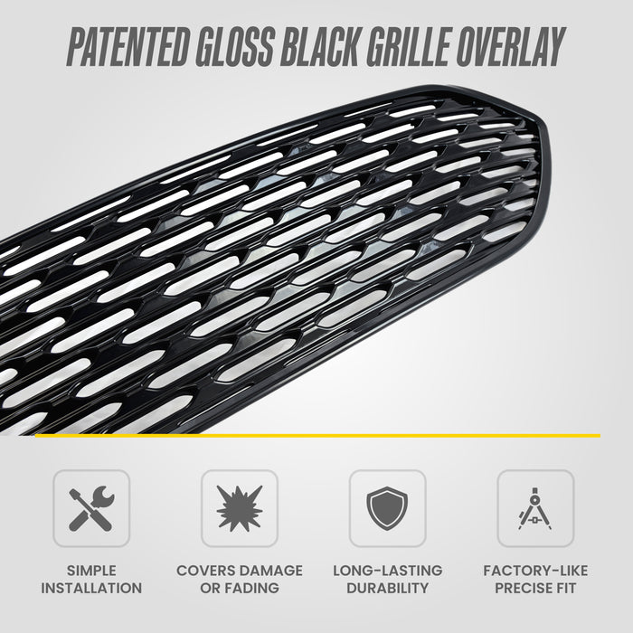 Patented ABS6508BLK gloss black grille overlay features for 2021 Ford Escape