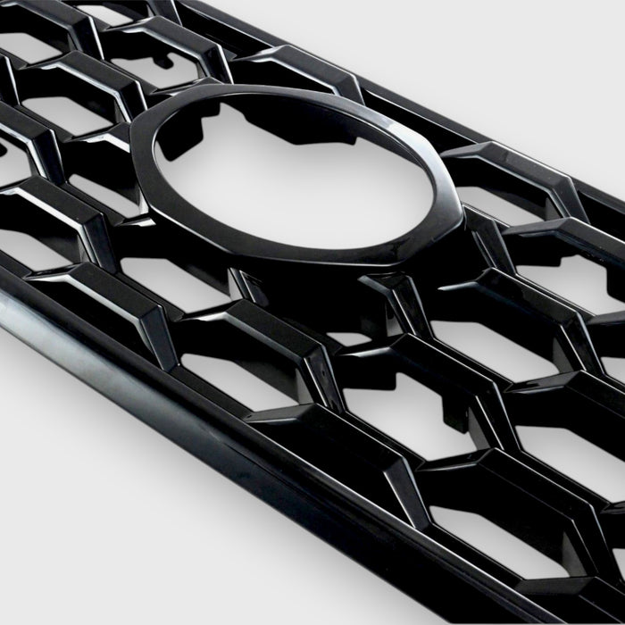 ABS6509BLK side angle close up chrome delete grille overlay toyota