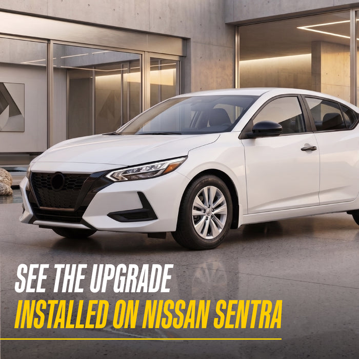 2022 Nissan Sentra with Trim Illusion ABS6511BLK Gloss Black Grille Overlay installed