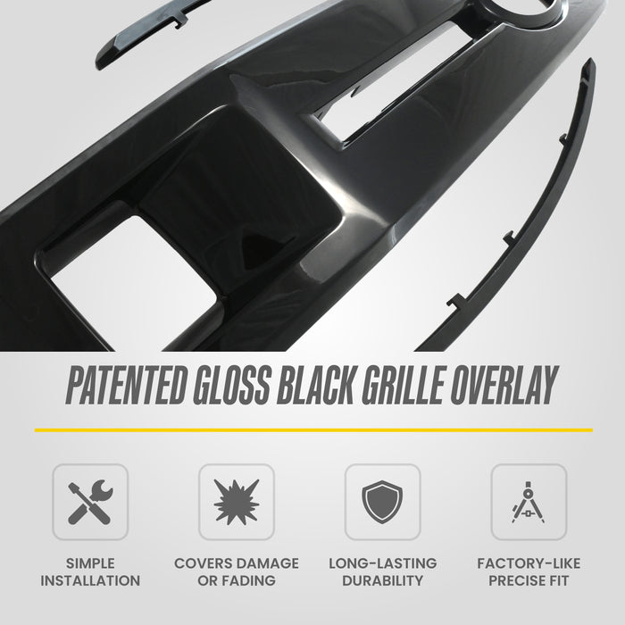 Patented ABS6515BLK gloss black grille overlay features for 2019 Ford F-150