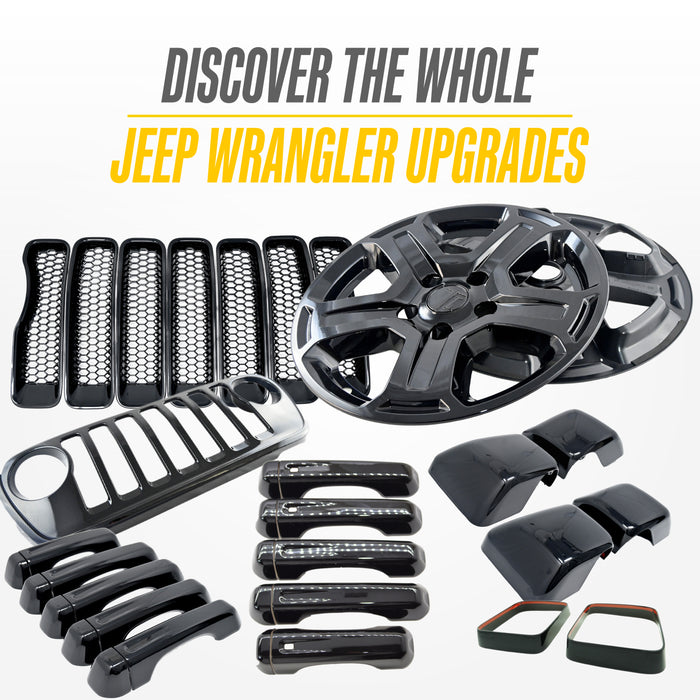 Matching Trim Illusion gloss black upgrades for the 2021 Jeep Wrangler