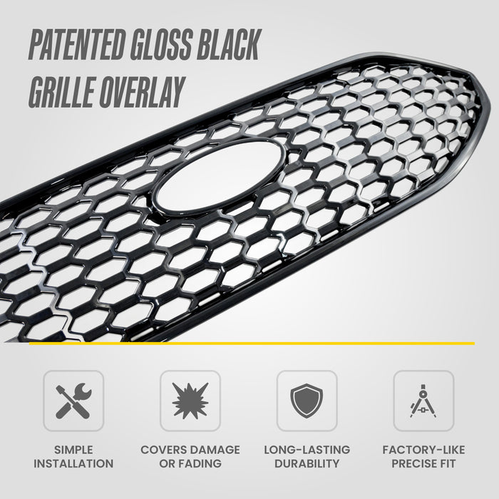 ABS6525BLK grille overlay detail for 2019 Ford Edge