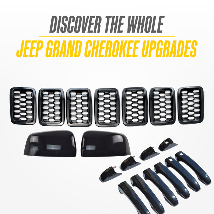 Matching Trim Illusion gloss black upgrades for the 2017 Jeep Grand Cherokee