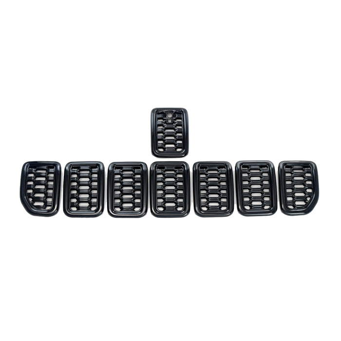 ABS6534BLK gloss black grille overlay for 2023 Jeep Grand Cherokee L