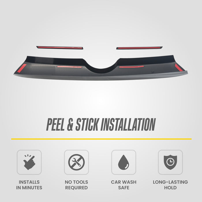Peel and stick installation - ABS6562BLK gloss black grille overlay for 2018 Toyota 4Runner