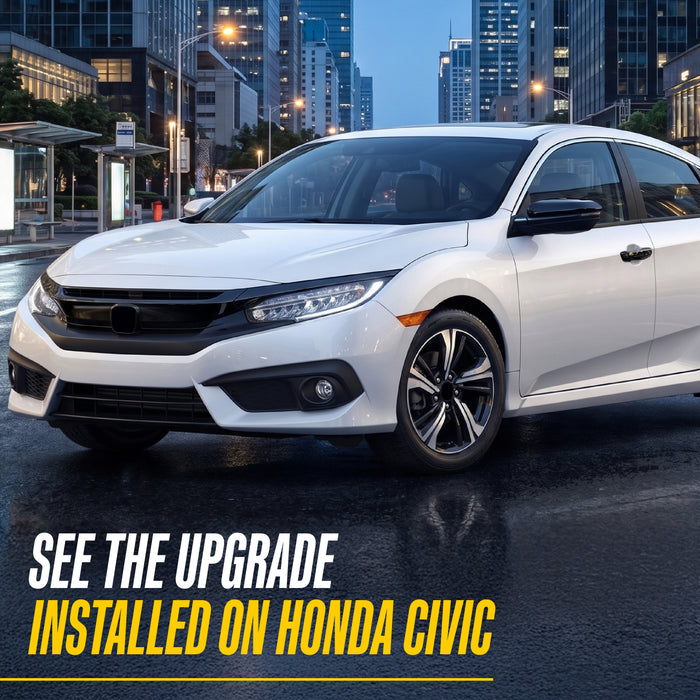2021 Honda Civic with Trim Illusion ABS6564BLK Gloss Black Grille Overlay installed