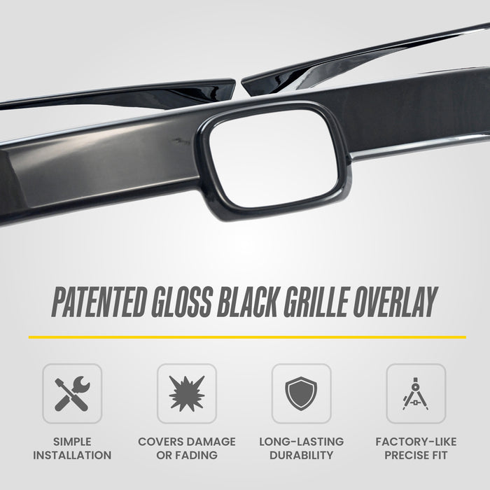 Patented ABS6564BLK gloss black grille overlay features for 2021 Honda Civic