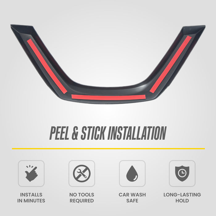 Peel and stick installation - ABS6573BLK gloss black grille overlay for 2017 Nissan Rogue Sport