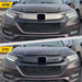 Before and after ABS6574BLK gloss black grille overlay on 2020 Honda HR-V