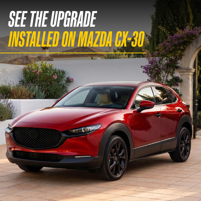 2026 Mazda CX-30 with Trim Illusion ABS6575BLK Gloss Black Grille Overlay installed