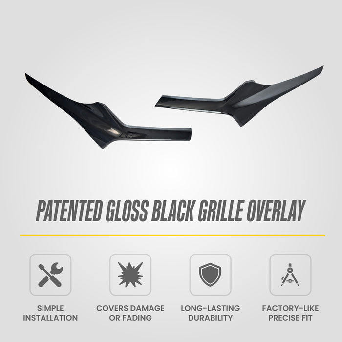 Patented ABS6578BLK gloss black grille overlay features for 2022 Chevrolet Blazer
