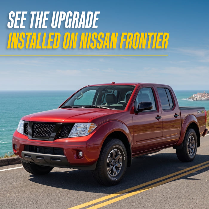 2021 Nissan Frontier with Trim Illusion ABS6580BLK Gloss Black Grille Overlay installed