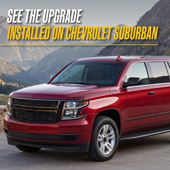 2018 Chevrolet Suburban with Trim Illusion ABS6582BLK Gloss Black Grille Overlay installed