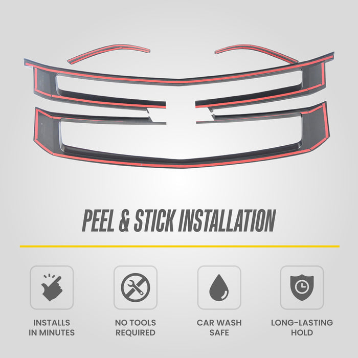 Peel and stick 3M adhesive - ABS6582BLK grille overlay for 2015 Chevrolet Suburban
